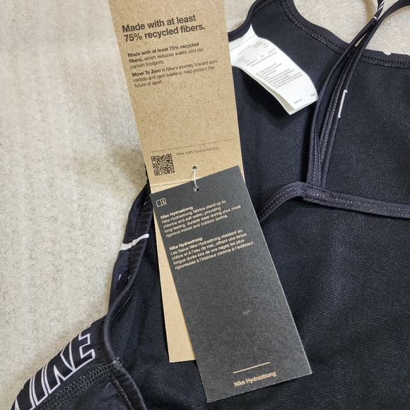 NWT Nike Hydrastrong Multi Print Cutout One Piece Swimsuit Black Size 2 - Picture 13 of 16